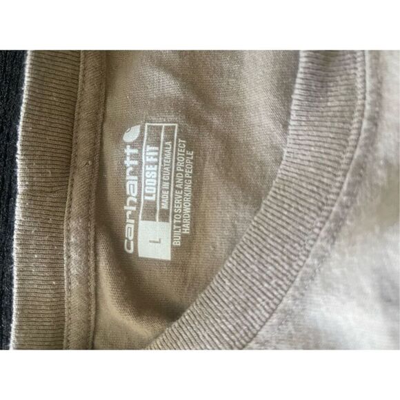 Carhartt Men's Tan Loose Fit Heavyweight Short Sleeve Pocket T-Shirt Size Large - Picture 12 of 15